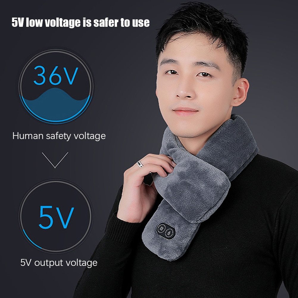 FlexiWarm Heated Scarf - 3  Heat Settings & USB Powered