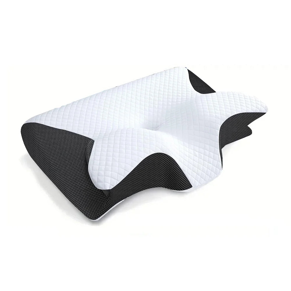 Memory Foam Pillow, 2 In 1 Ergonomic Contour Orthopaedic Pillow For Neck Pain, Contoured Support Pillows.