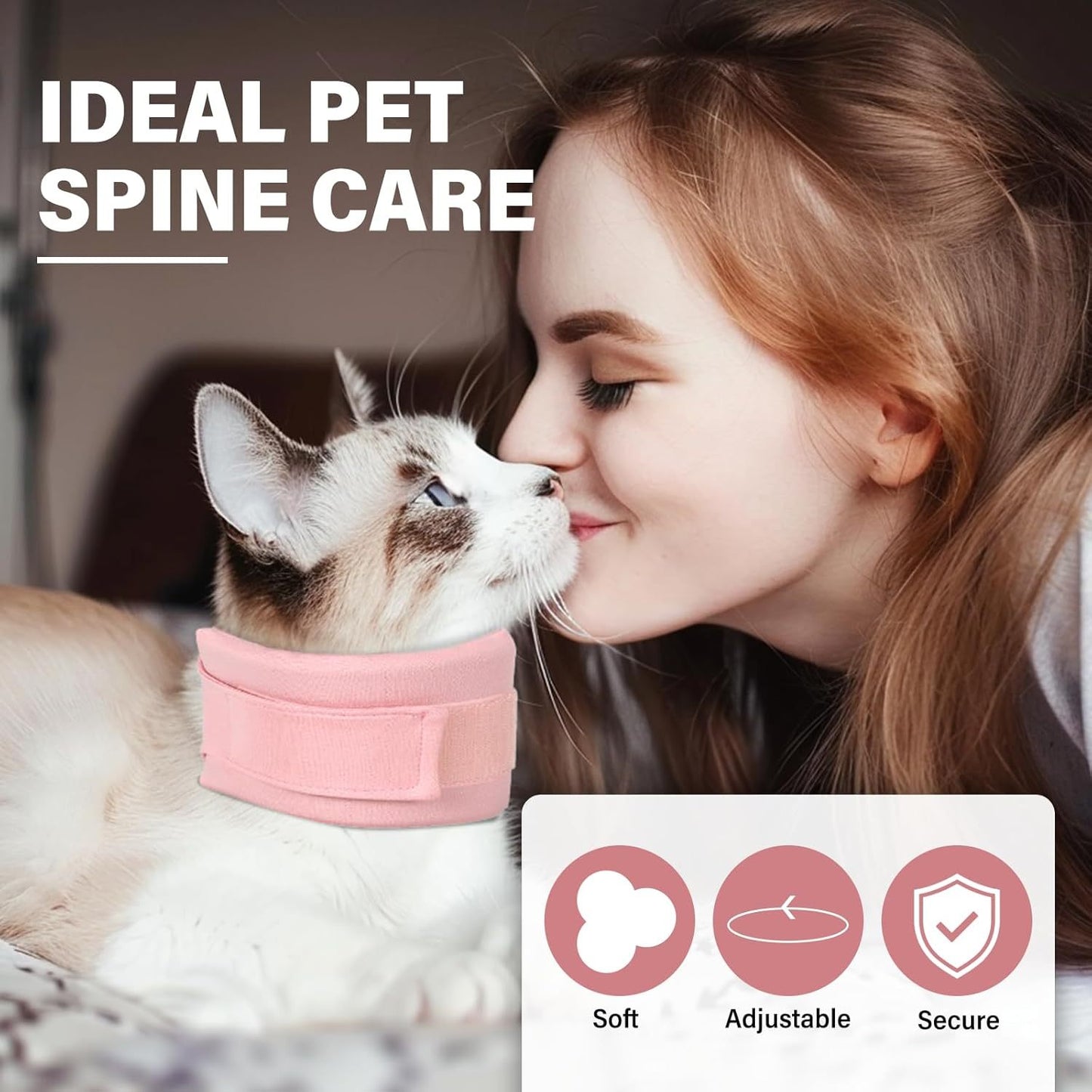 Easy fit, Cat Cone Collar, Neck Brace for Cat or Dog After Surgery Recover Collar Soft