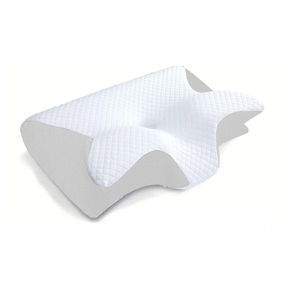 Memory Foam Pillow, 2 In 1 Ergonomic Contour Orthopaedic Pillow For Neck Pain, Contoured Support Pillows.